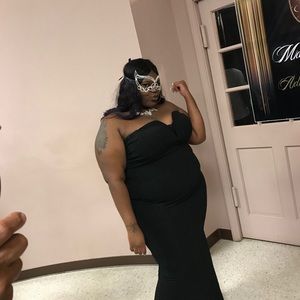 Long Sequined Black Dress